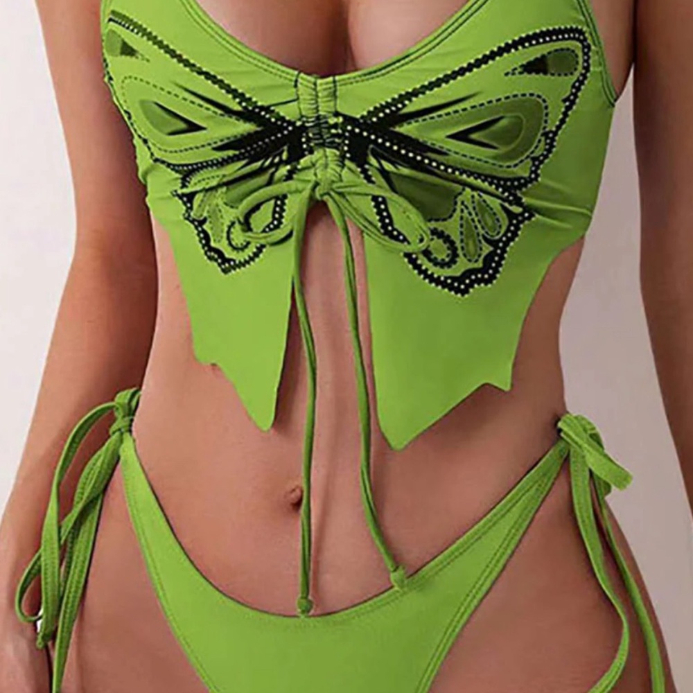 Micas Green Butterfly Bikini